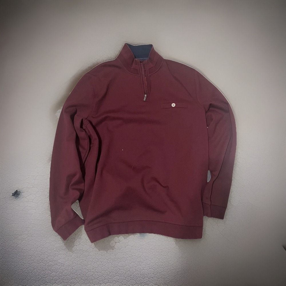 Kirkland Men's Red Quarter Zip Jacket w/ Front Pocket Size L